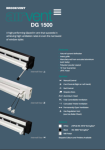 airvent DG 1500 glazed in window vent brochure